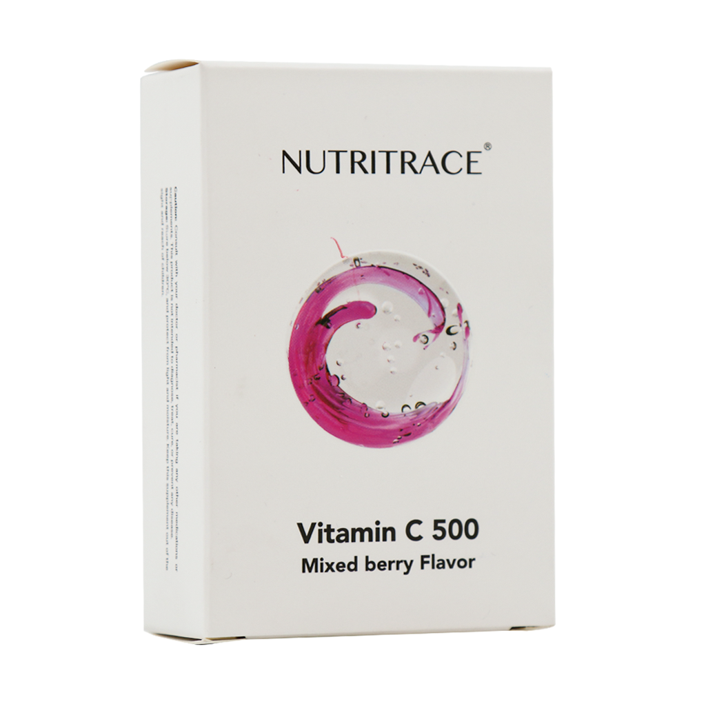 قرص ویتامین ث C 500 میلی گرم نوتری تریس 30 عدد جویدنی